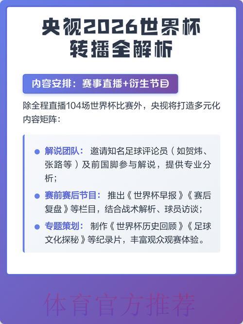 如何通过央视收看2026年世界杯现场直播